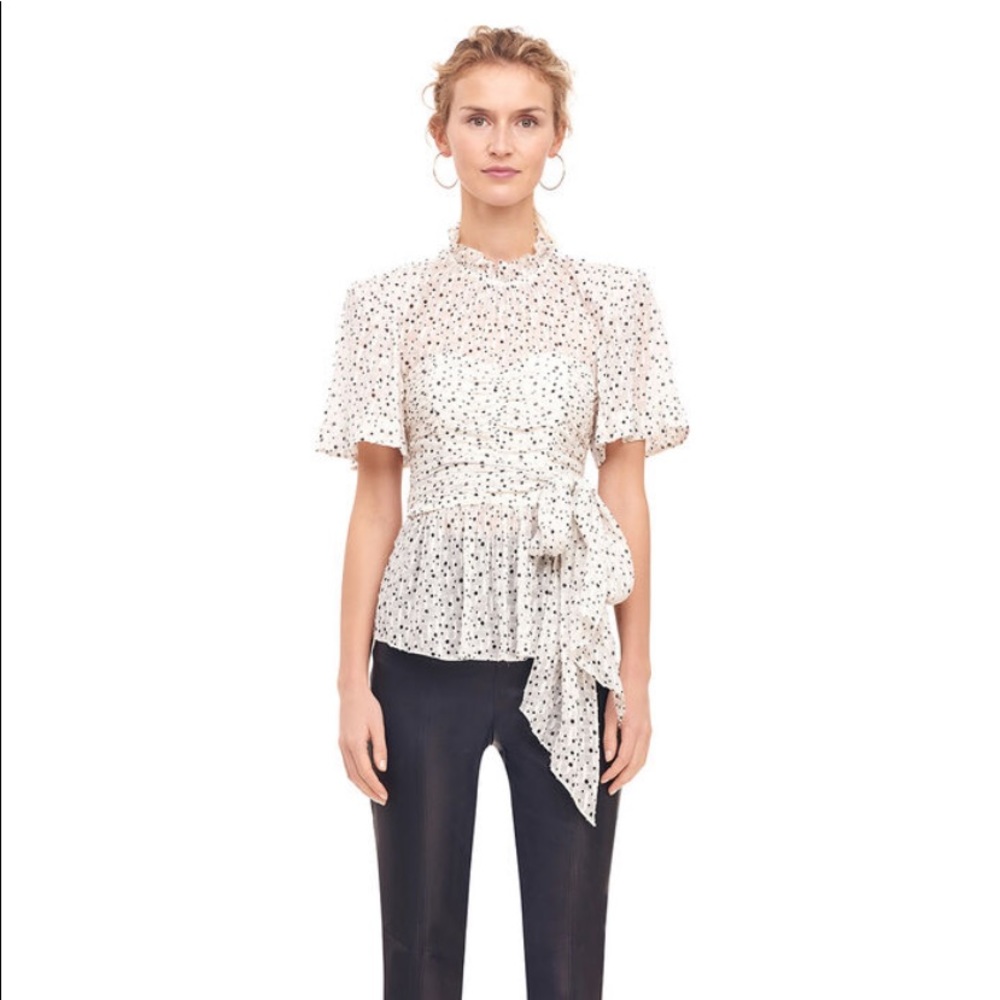 Rebecca Taylor SCATTERED STAR PRINT WRAP TOP